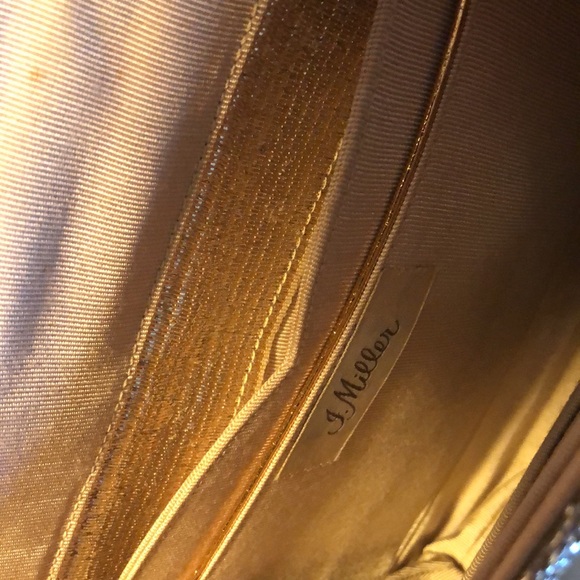 ✨ Vintage J. Miller gold lame lined snap close clutch plus comb - Picture 7 of 10